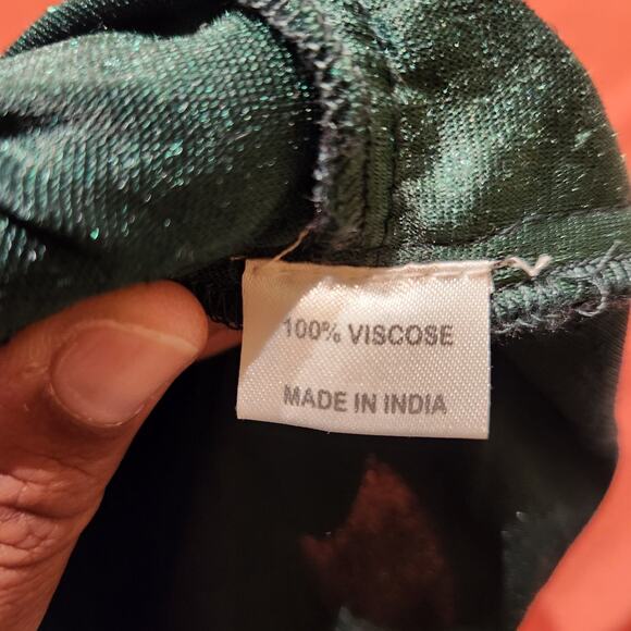 Witchy Dark Romantic Sz Large Deep Green Velvet Tiered Maxi Skirt Karma N Craft - Picture 6 of 8